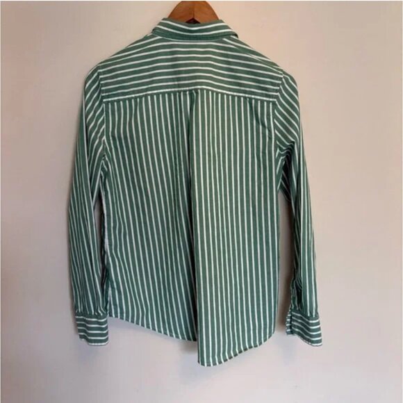 Old Navy The Classic Shirt in Soft Kelly Green and White 100% Cotton size small - Picture 4 of 10